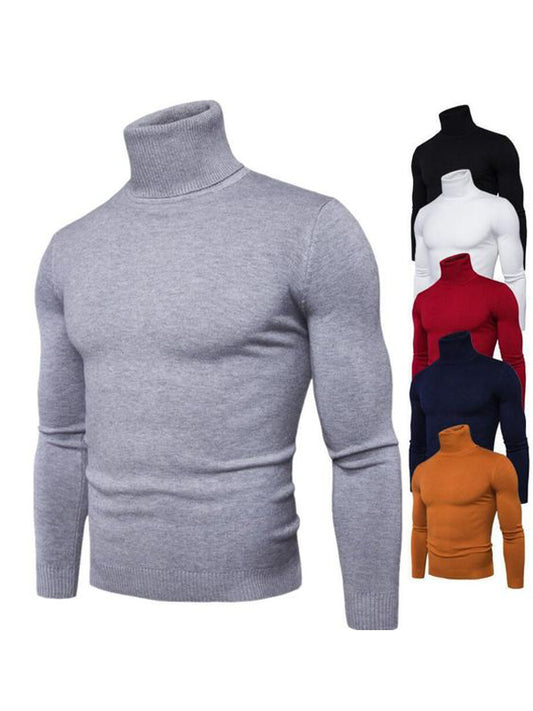 1 Pcs Men's Plain High Neck Multicolor