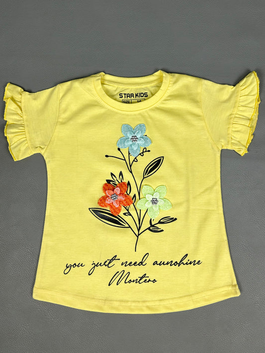 2.5Yrs - 7Yrs Just Yellow T-Shirt For Girls SK GTS39