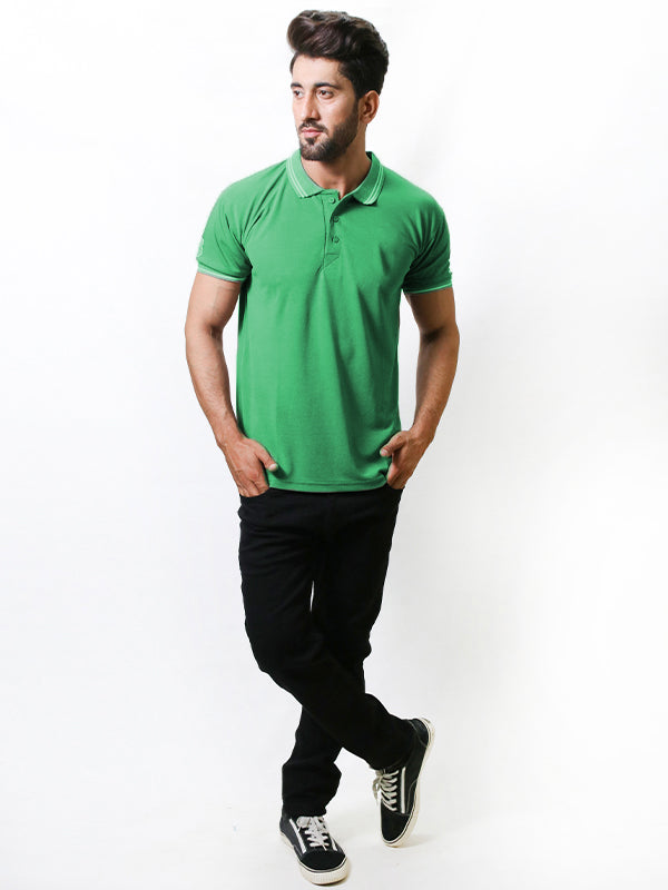 Men's Paddy Curved Polo T-Shirt Bright green