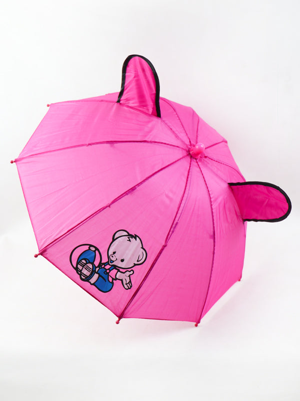 Small Kids Cartoon Umbrella Dark Pink KU02