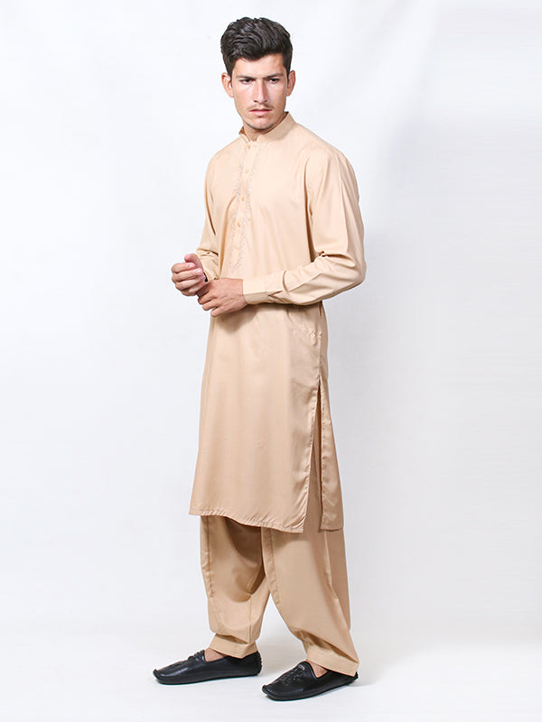 461/1E Men's Kameez Shalwar Stitched Suit Sherwani Collar FB