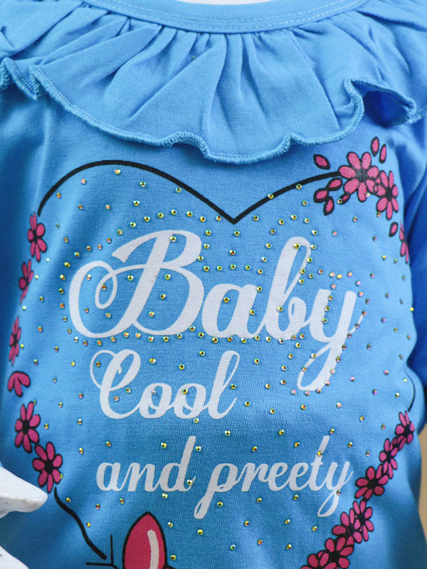 GTS06 SK Full Sleeves Girls T-Shirt 1Yrs - 4Yrs Baby Cool Blue