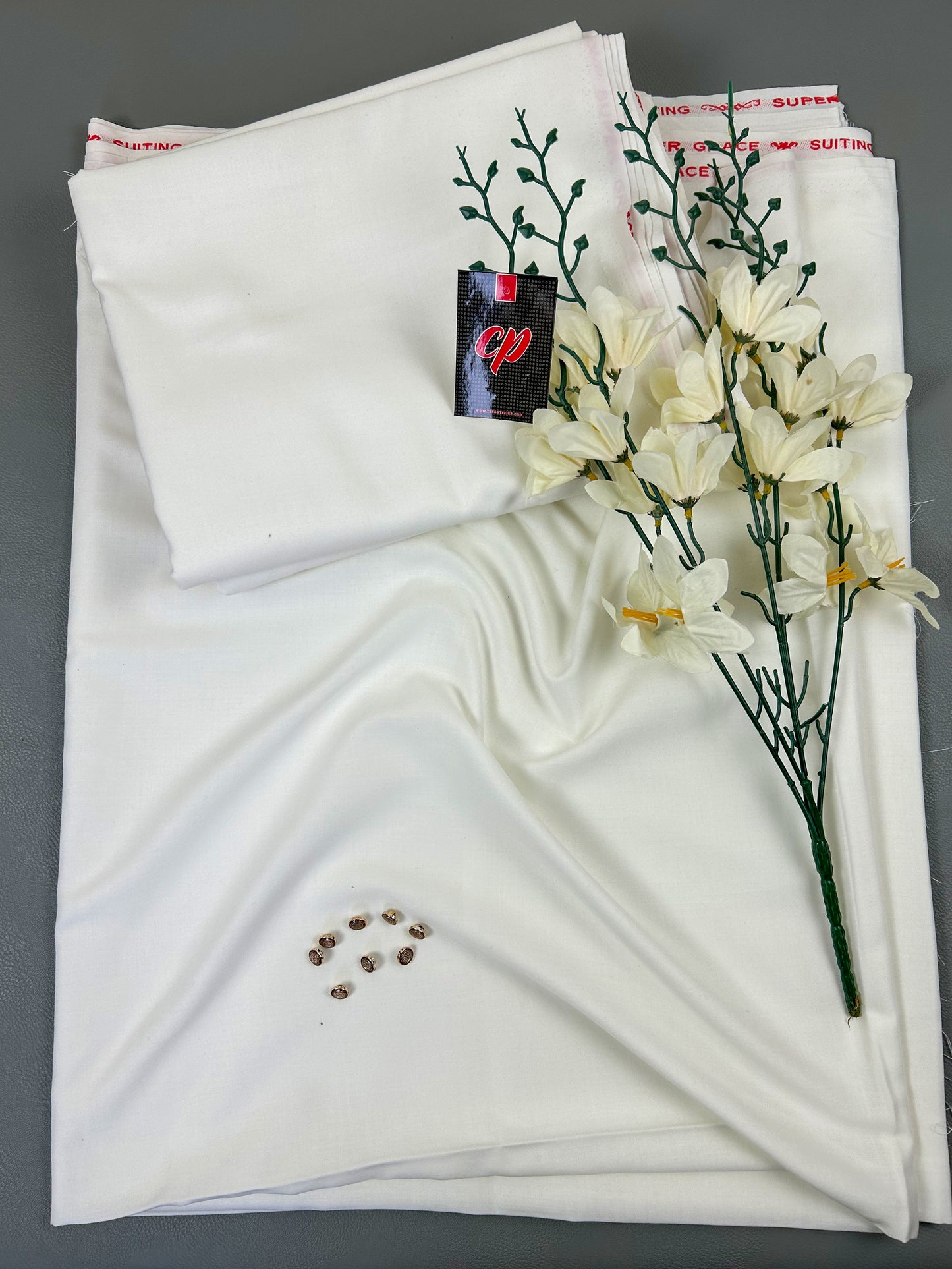 OFF White Unstitched Kameez Shalwar For Men MUF130