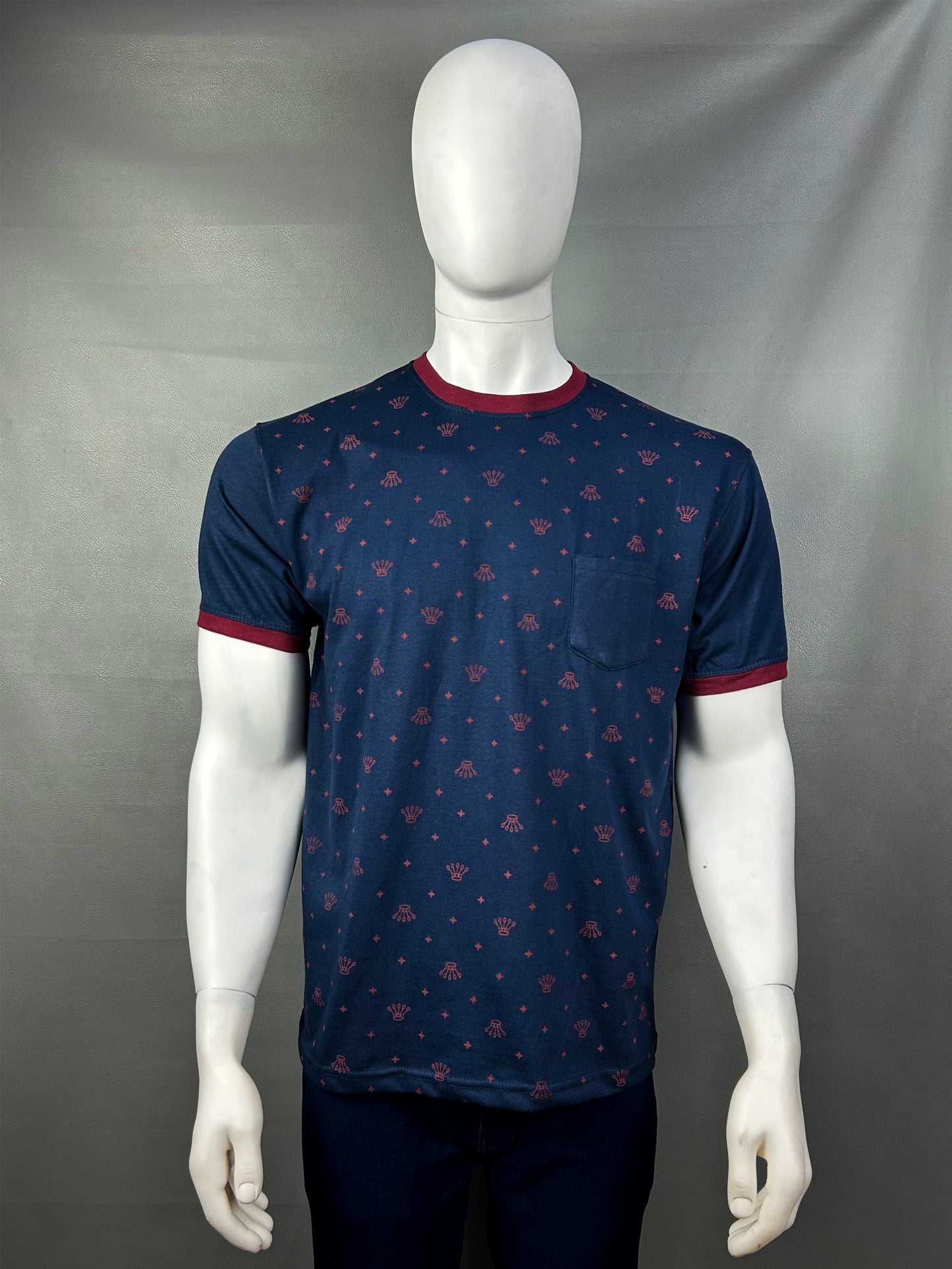 Navy Blue T-Shirt For Men MM MTS194
