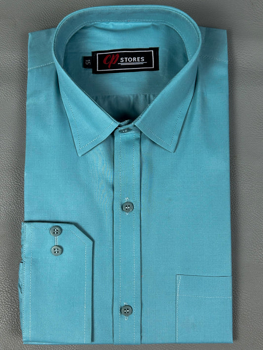 AZ Men's Formal Dress Shirt Plain Persian Green MFS367