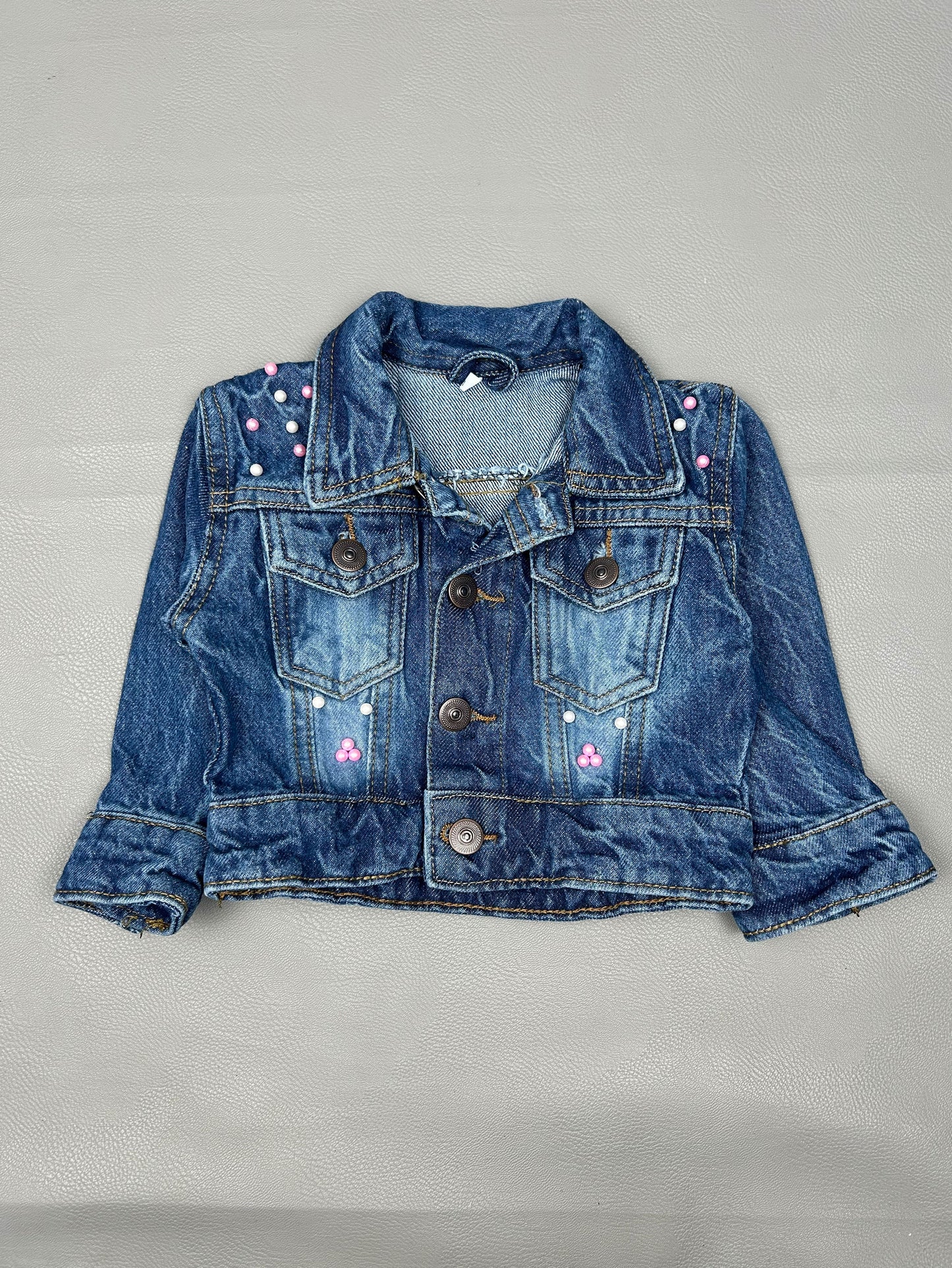 2Yrs- 6Yrs Faded Blue Denim Jacket For Girls KJ38