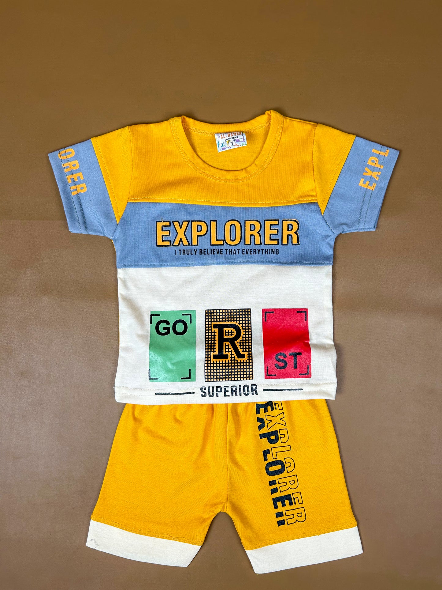 0Mth - 6Mth Yellow Explorer Baba Suit For Newborns NBS346