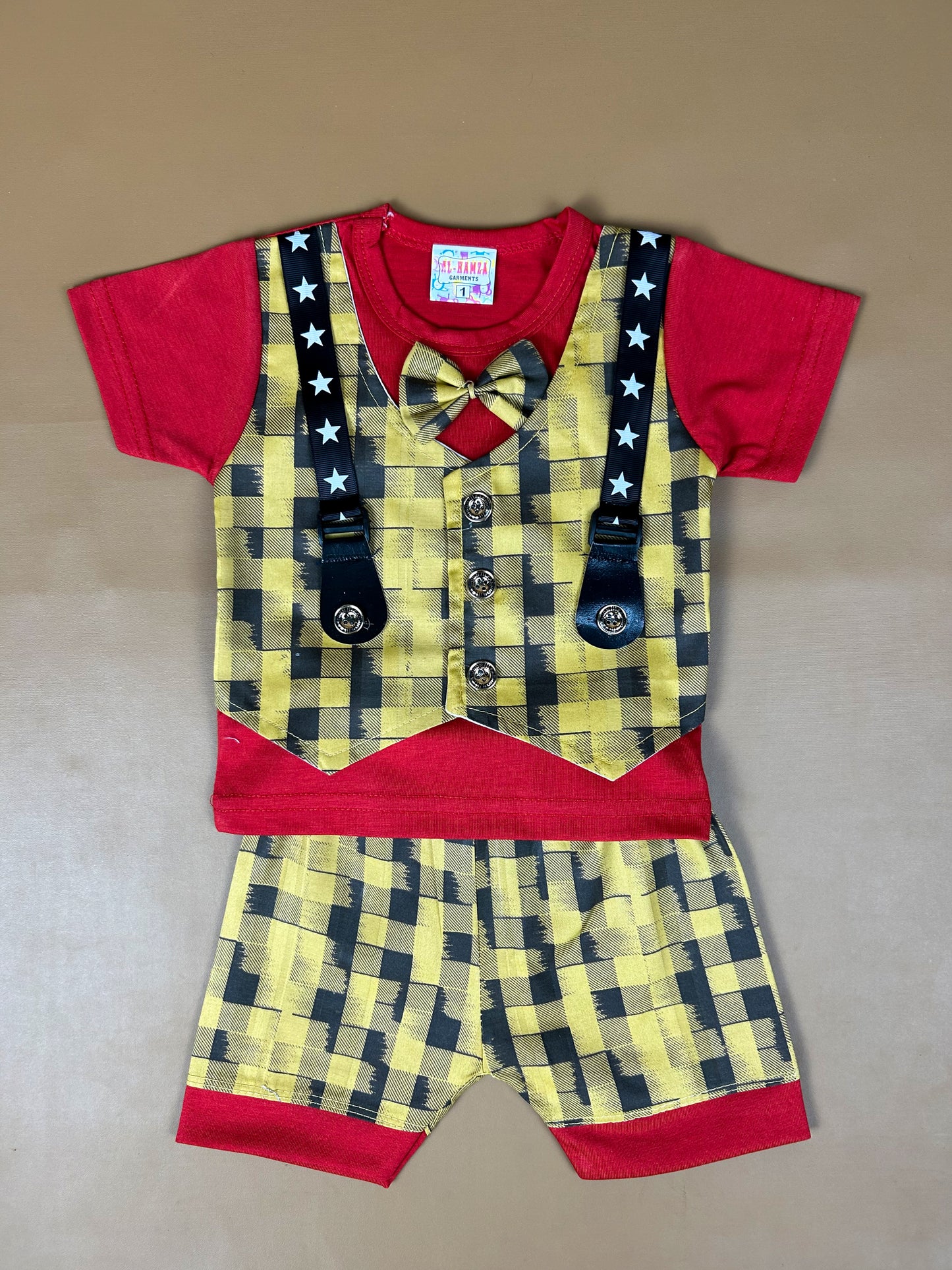 0Mth - 6Mth Red Baba Suit For Newborns NBS342