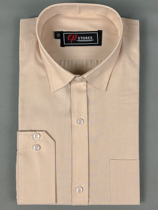AZ Men's Formal Dress Shirt Plain Light Peach MFS372