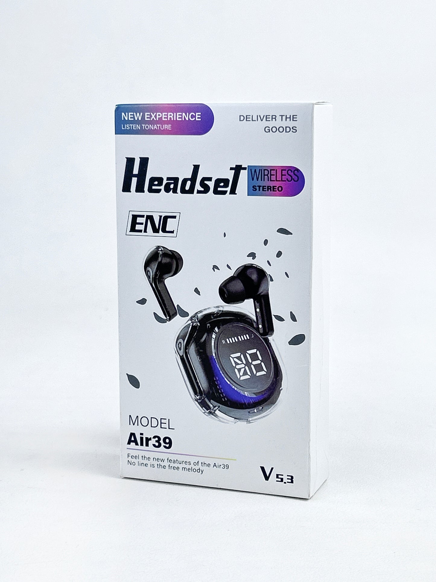 Black Air 39 Transparent Wireless Stereo Earbuds MA26