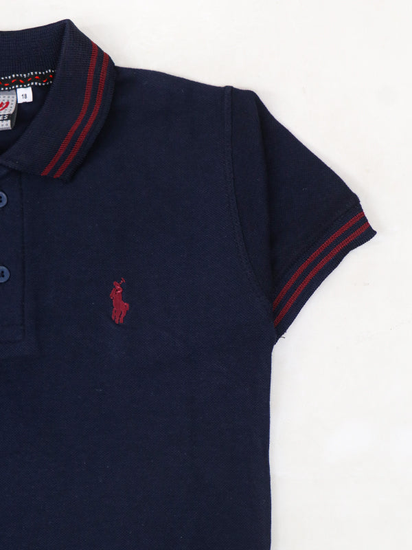 BTS04 MM Boys Polo T-Shirt 3.5Yrs - 8Yrs Navy Blue