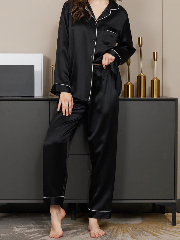 Black Plain Silk Night Suit For Womens/Girls WNS05 – The Cut Price