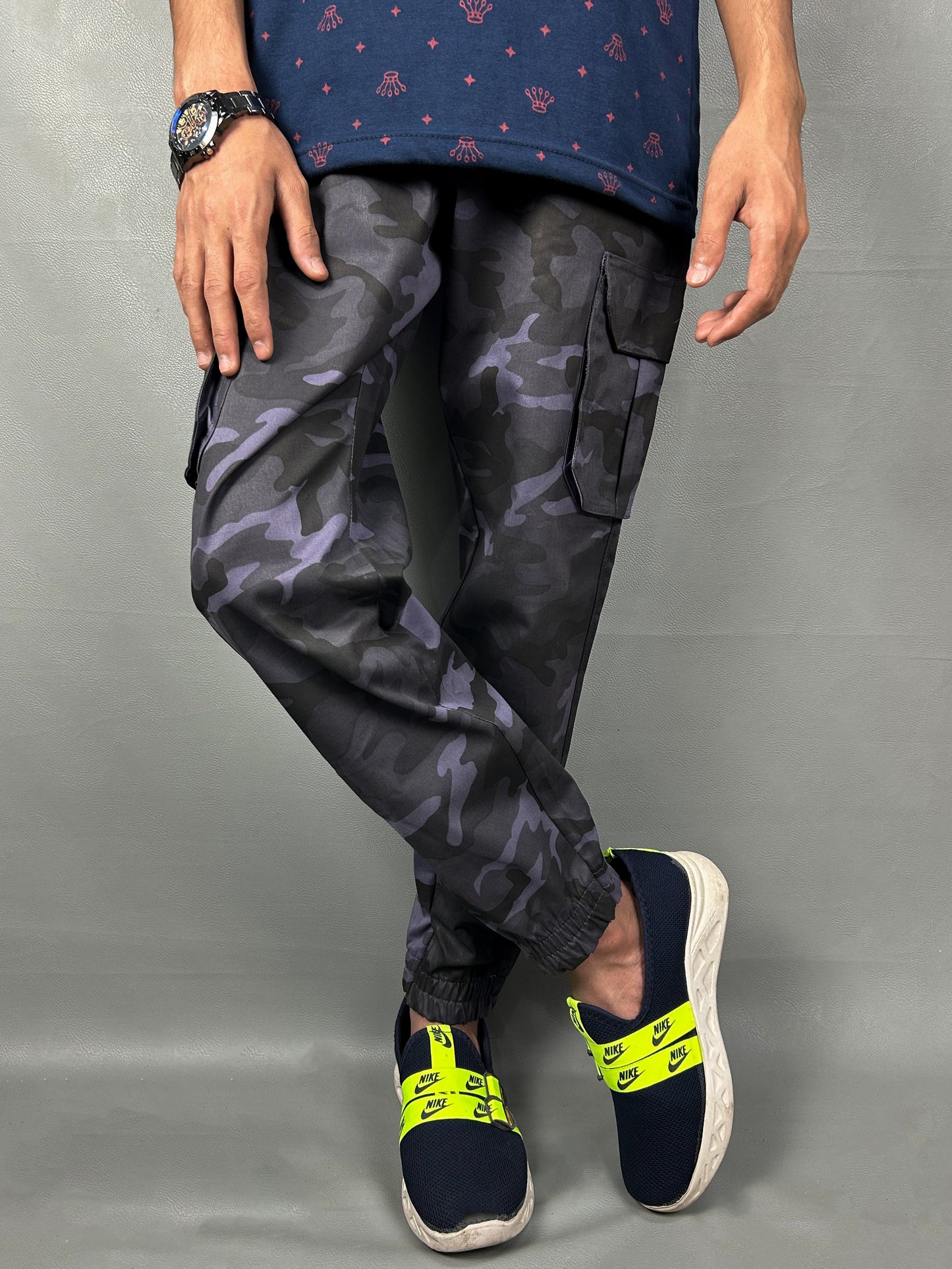 B Purple Cargo Trouser For Men MT170