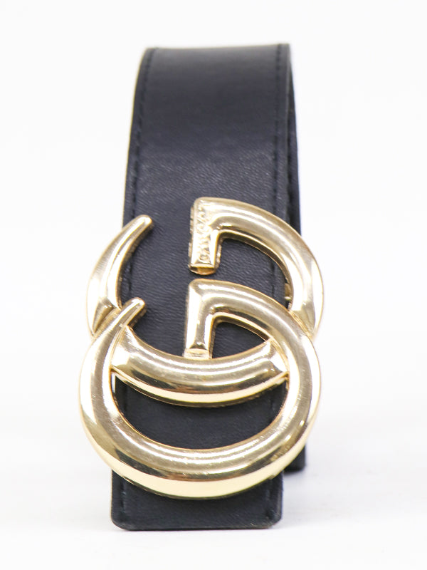 GG Men's Leather Belt Quartz Gray ( Golden Buckle )
