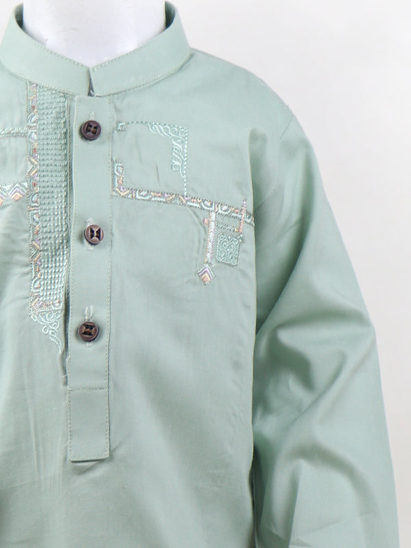 BKP02 TG Boys Kurta Pajama 2Yrs - 14Yrs Multi Embroidery Light Green