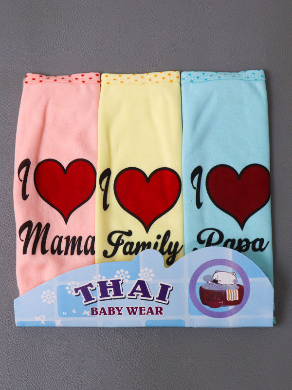 Pack Of 3 Love Face Towels/Napkins For Newborn D-06