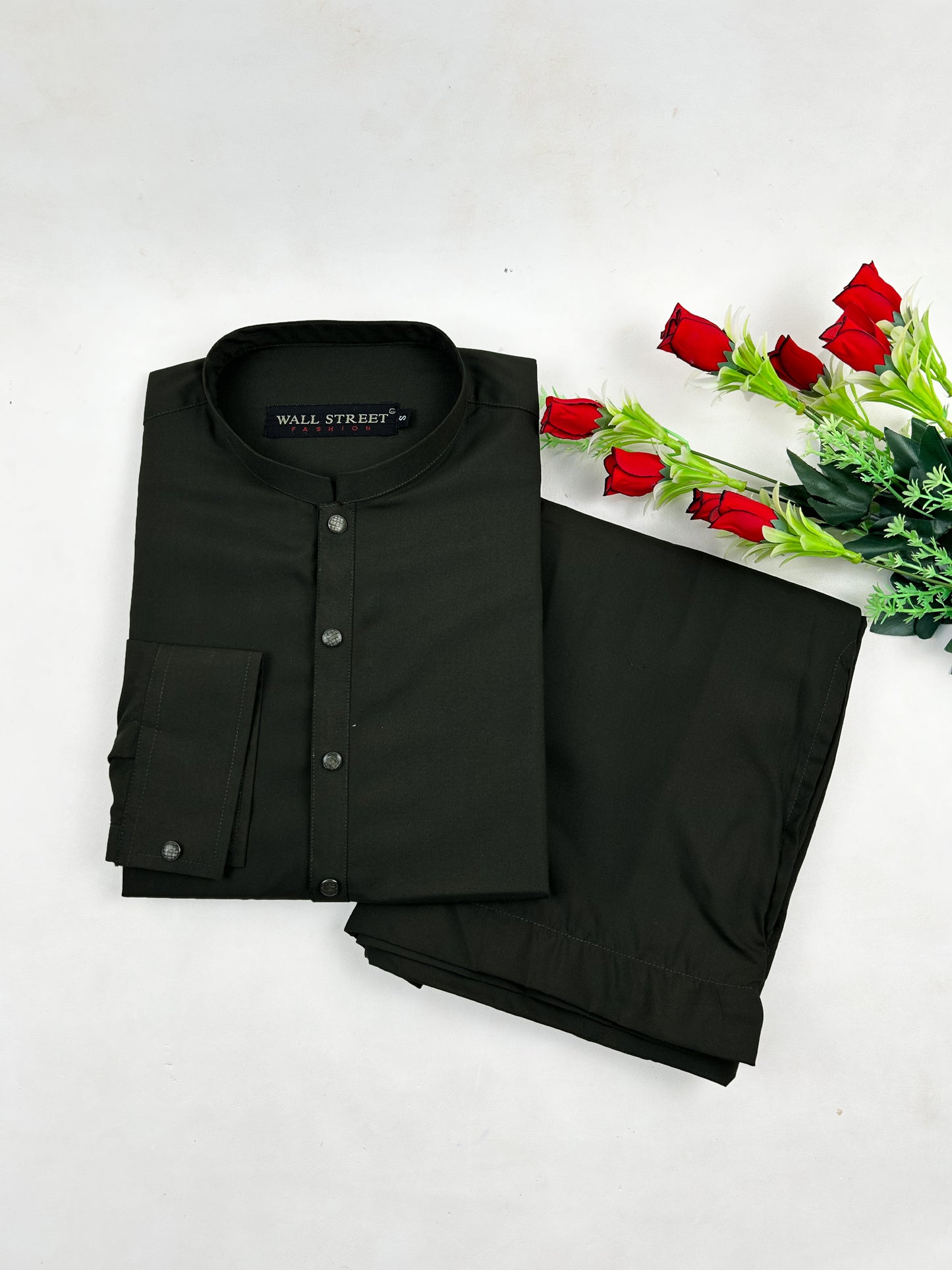 T.846 Dark Green Stitched Kurta Pajama Suit For Men 2 MSK100