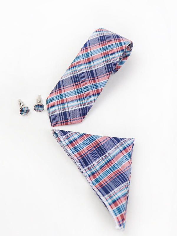TBS46 3Pcs Tie Gift Box Tie Cuff-Link Pocket Square
