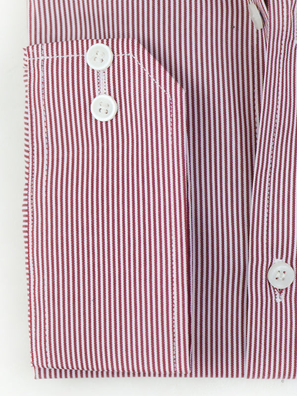 MFS06 Men's Formal Dress Shirt Dark Pink Lines