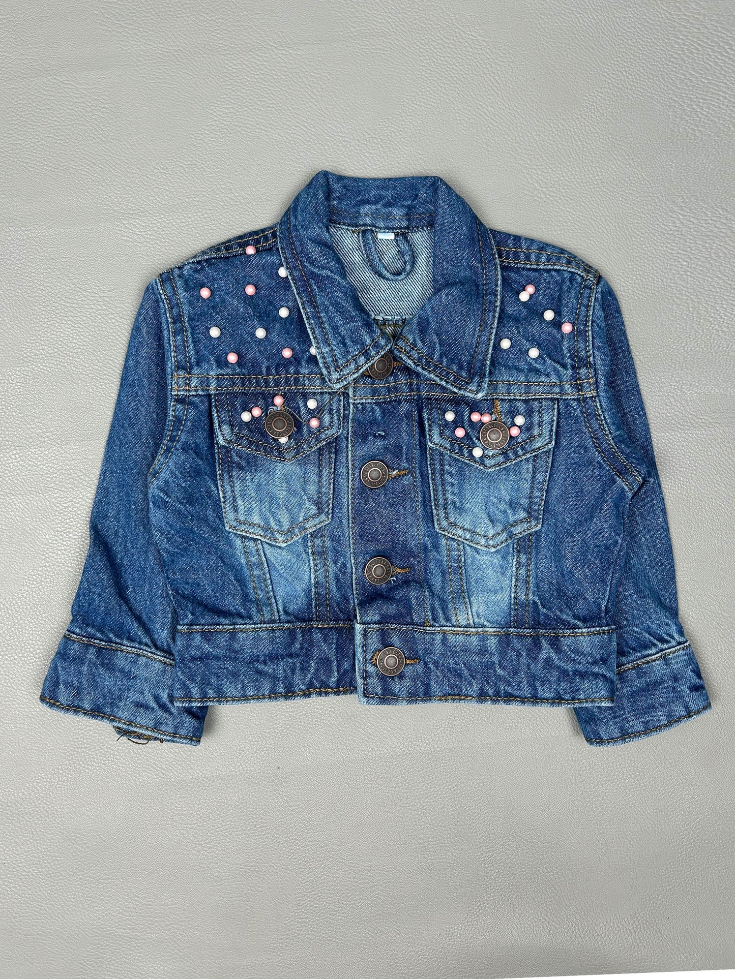 2Yrs- 6Yrs Faded Blue Denim Jacket For Girls KJ35