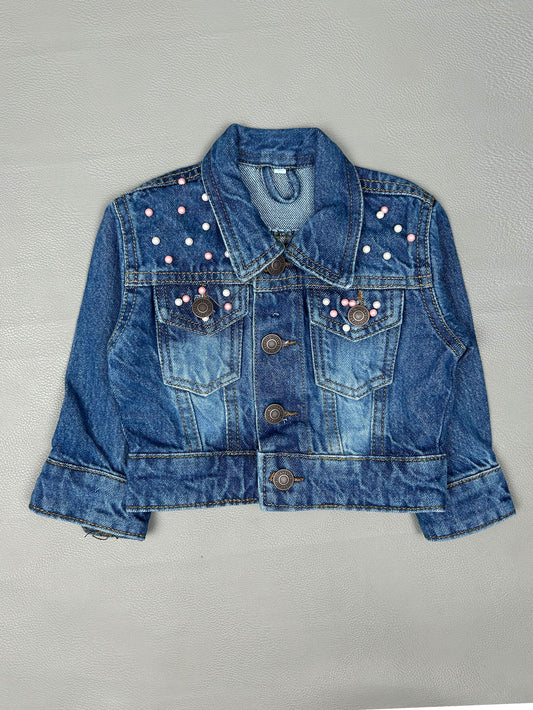 6Mth- 8Yrs Faded Blue Denim Jacket For Girls KJ35