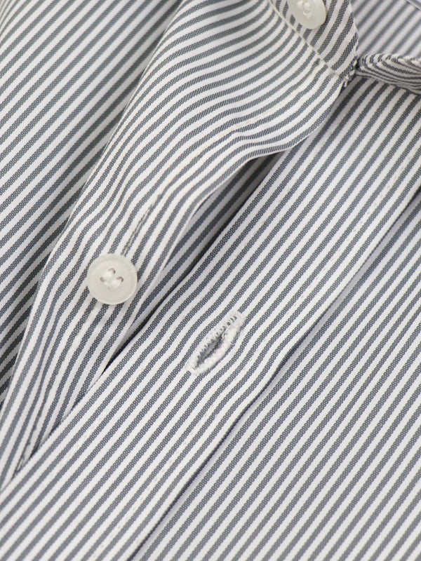 ZS Men's Formal Dress Shirt Light Grey Lines MFS402