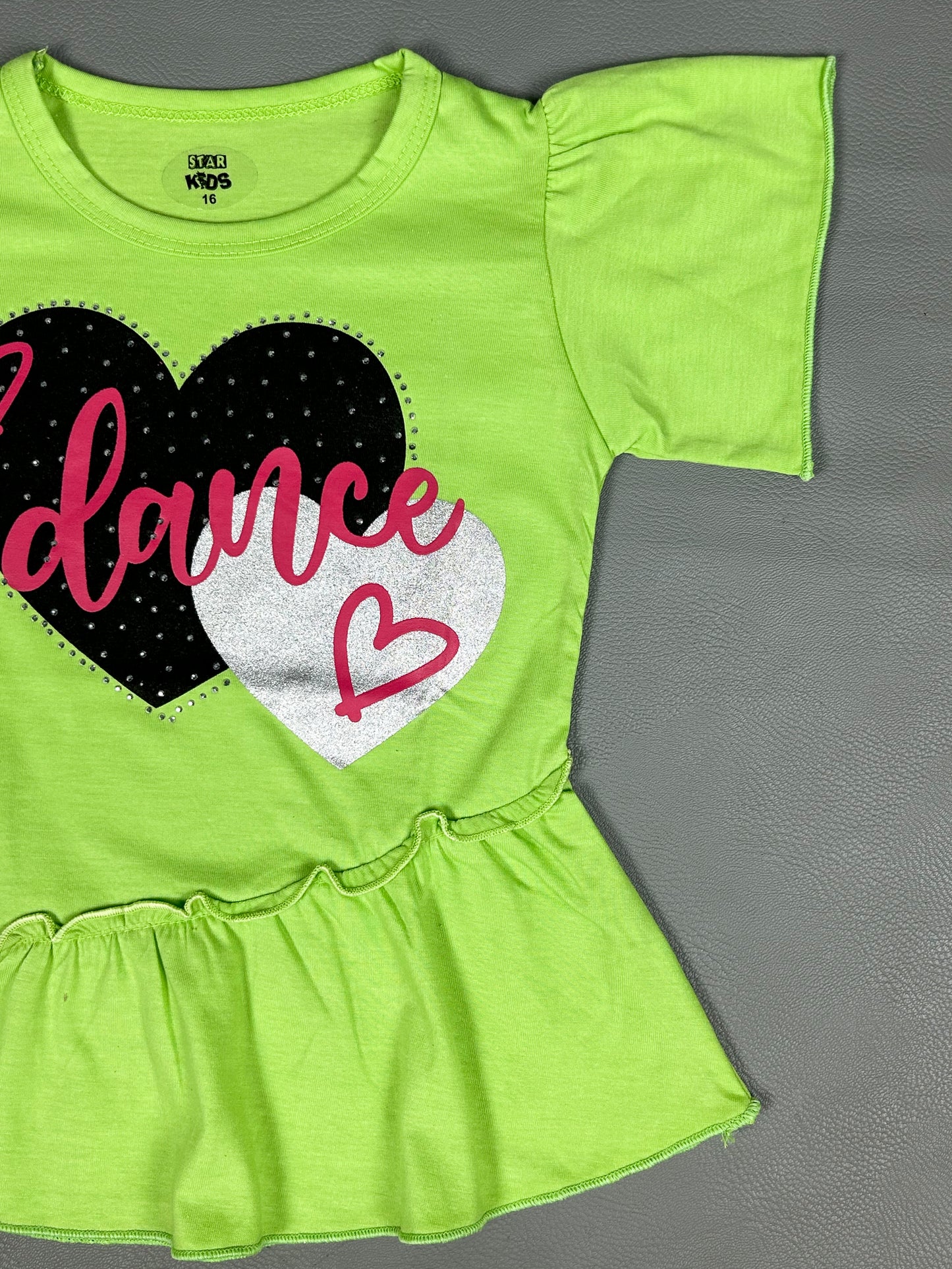 2.5Yrs - 7Yrs Dance Lime Green T-Shirt For Girls SK GTS41