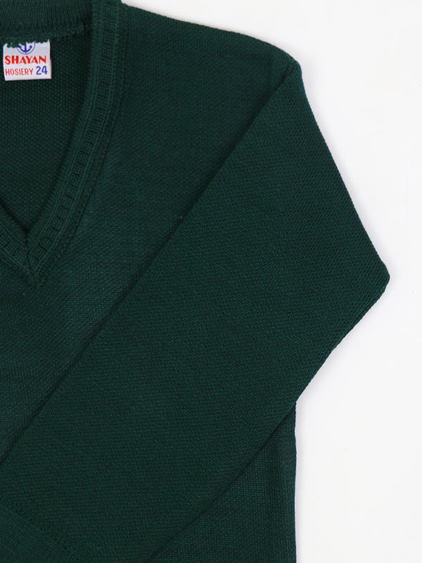 3Yrs - 8Yrs Dark Green Full Sleeve Sweater For Kids KSW12