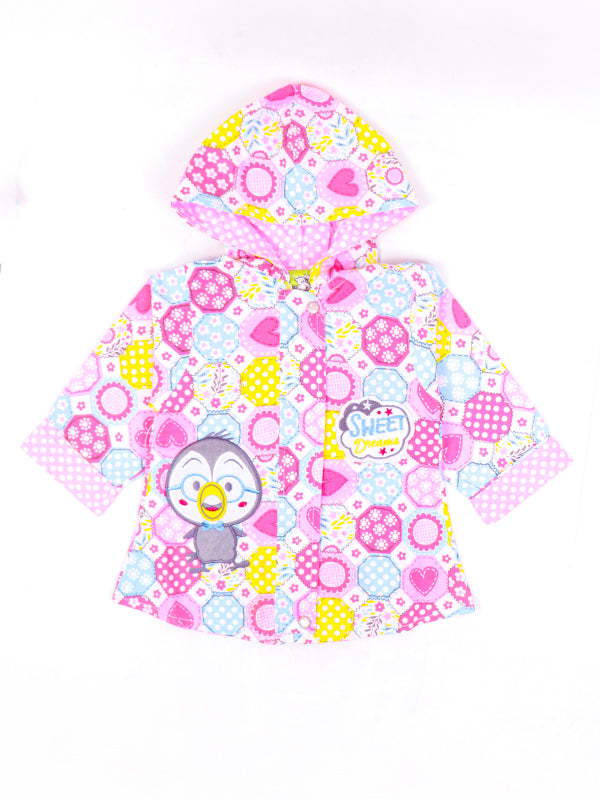 WG Newborn Hooded T-Shirt 3Mths - 6Mths Designed Pink