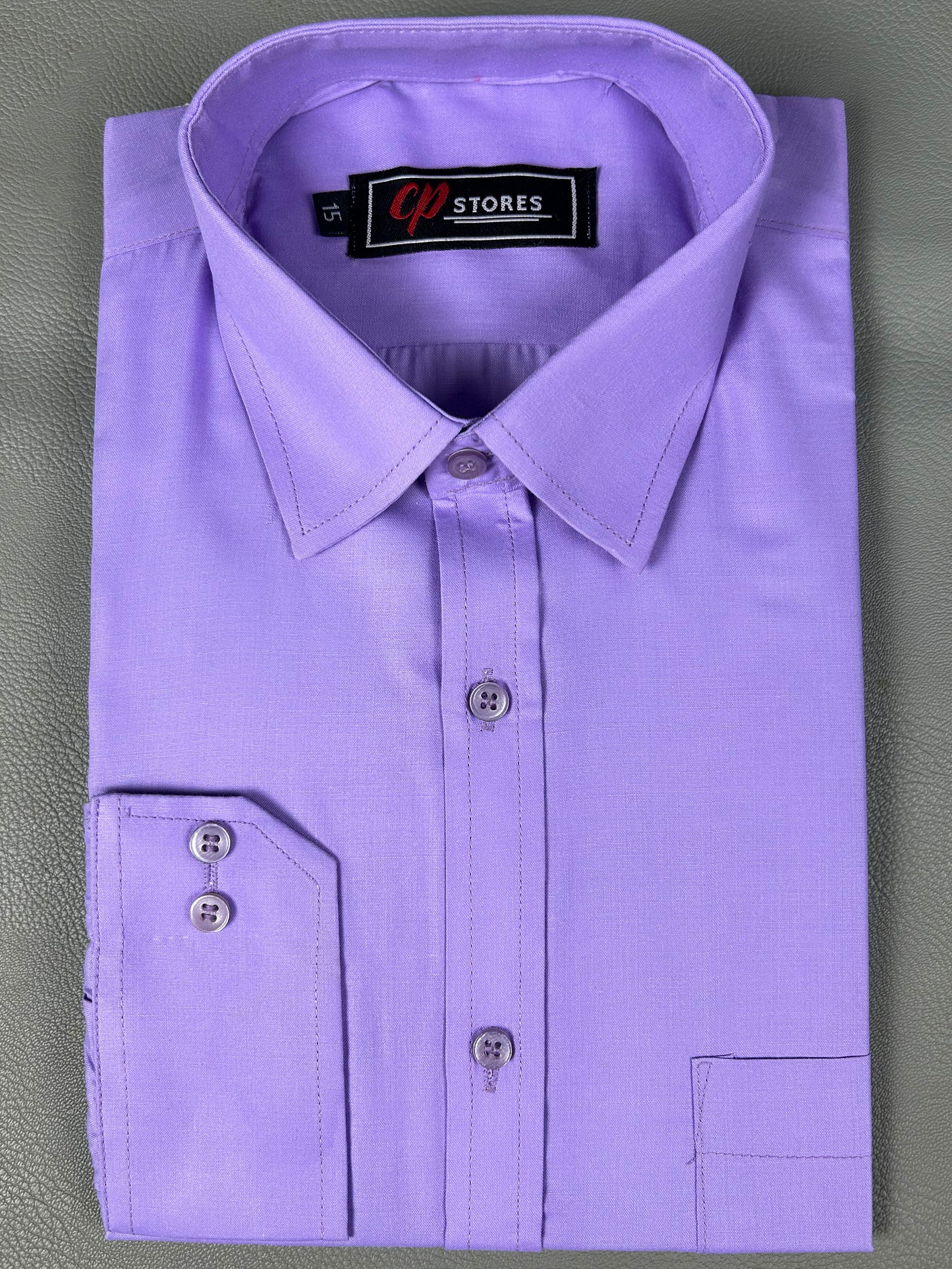 AZ Men's Formal Dress Shirt Plain Purple