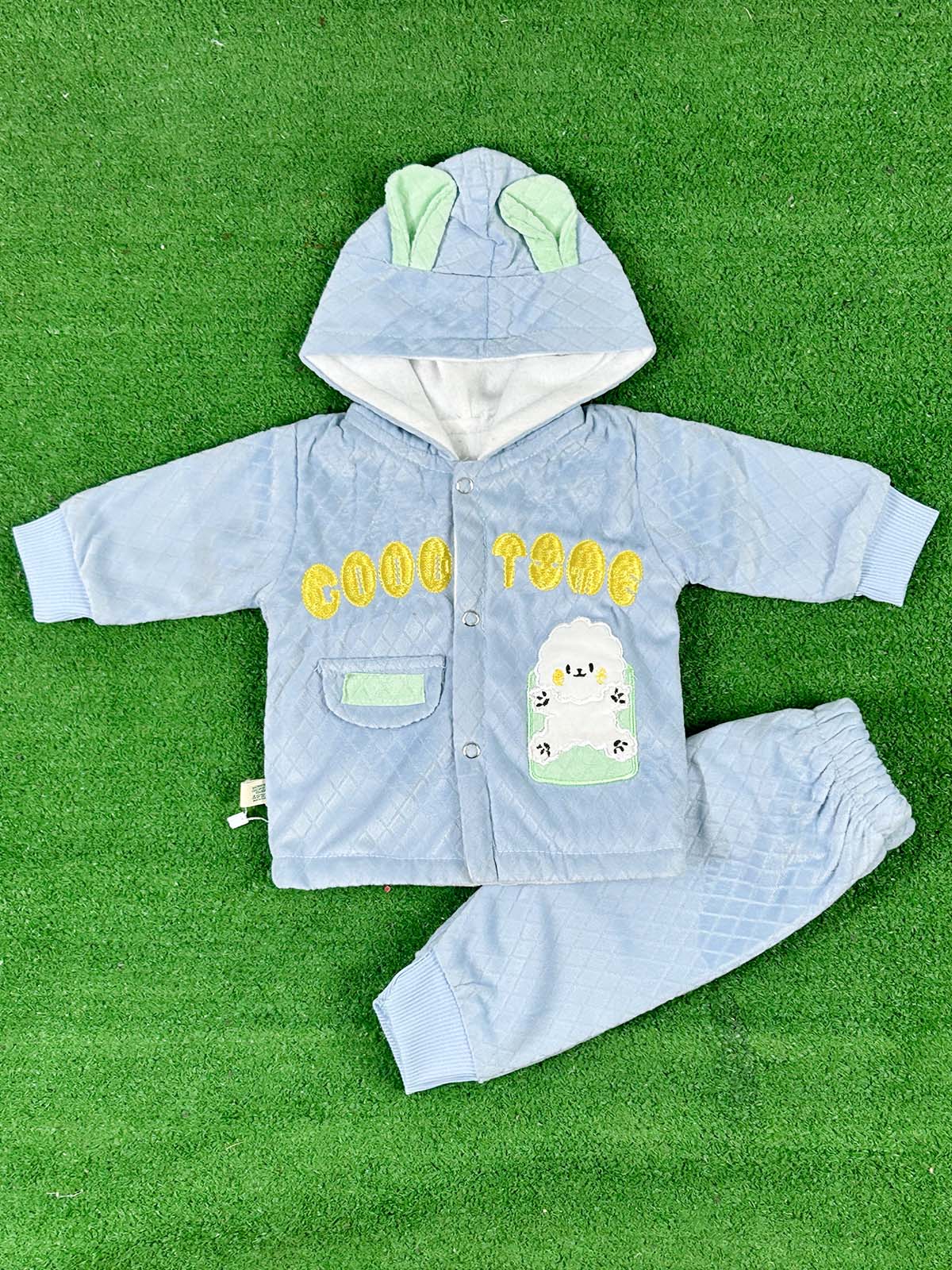 0Mth - 3Mth Fleece Blue Suit For Newborns NBS652