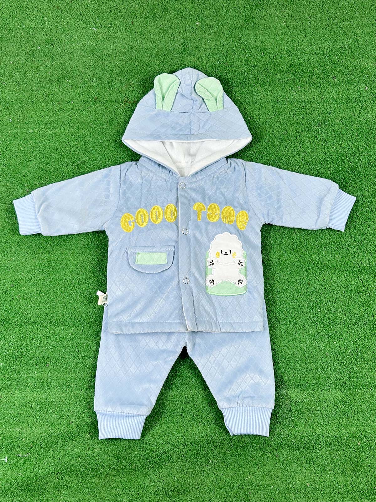 0Mth - 3Mth Fleece Blue Suit For Newborns NBS652