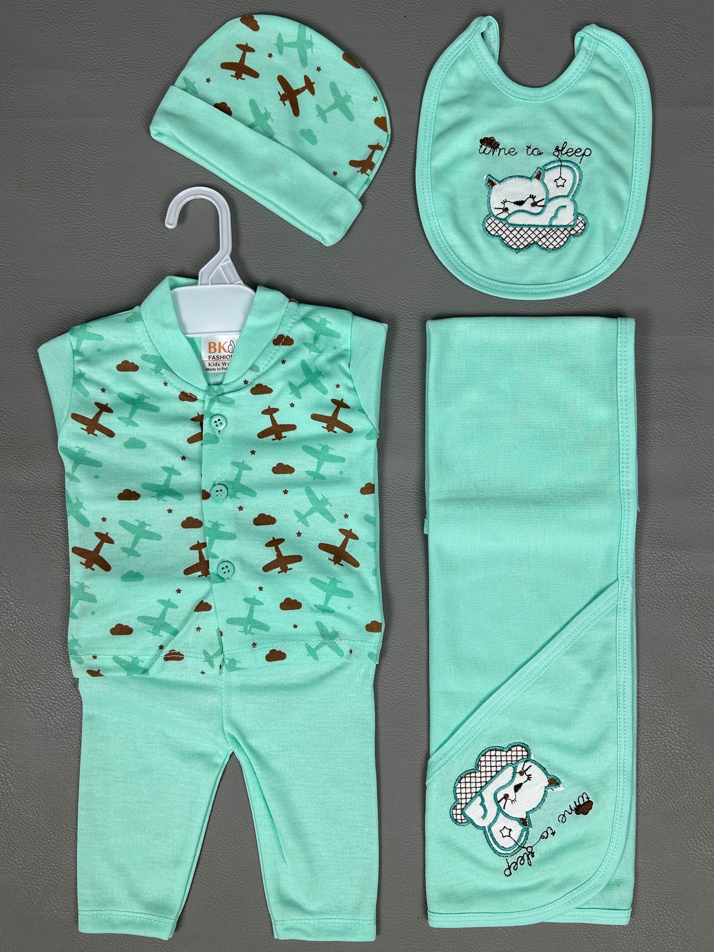 0Mth - 3Mth Sleep Light Ferozi 5Pcs Gift Set For Newborn HG NBGS153