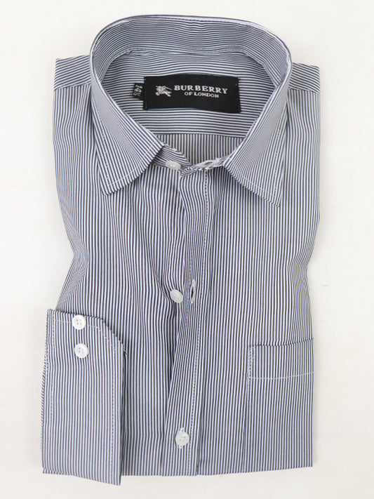 ZS Men's Formal Dress Shirt Black Lines MFS399