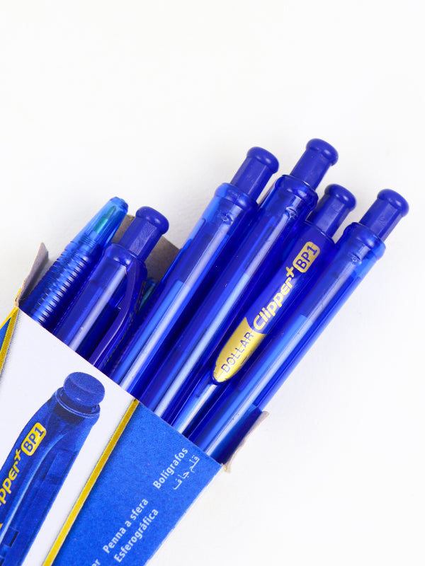 Pack Of 10 Dollar Clipper+ Ball Pen - Blue