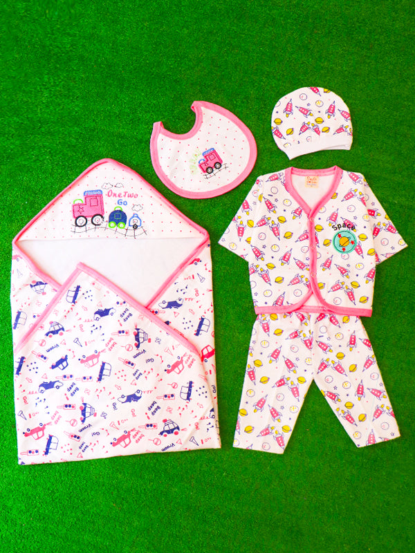 0Mth - 3Mth Space Pink 5Pcs Gift Set For Newborn HG NBGS54