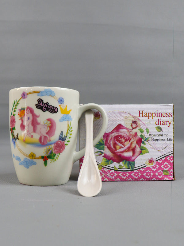 Unicorn Coffee Mug with Spoon Set