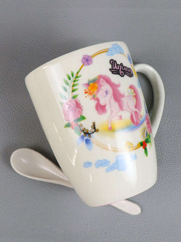 Unicorn Coffee Mug with Spoon Set