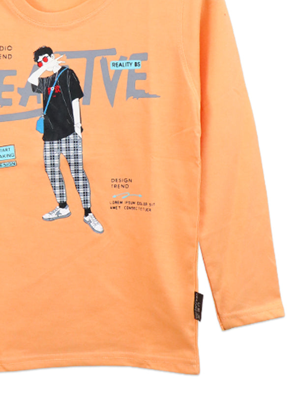 ATT Boys T-Shirt 5Yrs - 10 Yrs Trend Peach