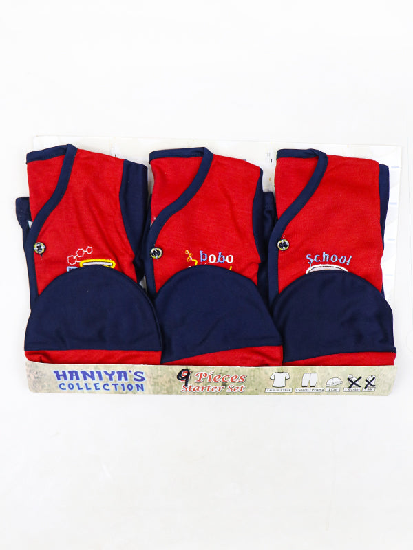 HG Newborn Gift Set 0Mth - 3Mth Pack of 9 BS 01 Red