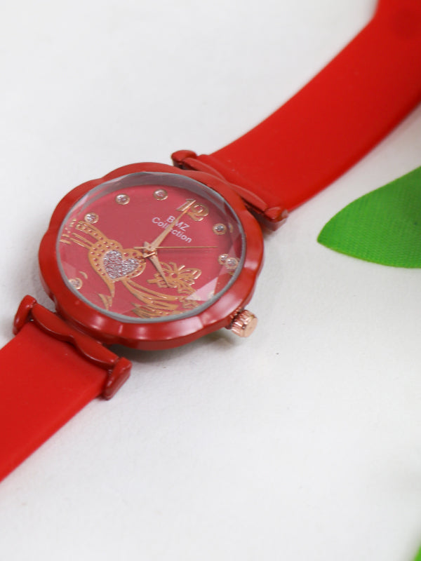 Stylish BMZ Wrist Watch for Women Red