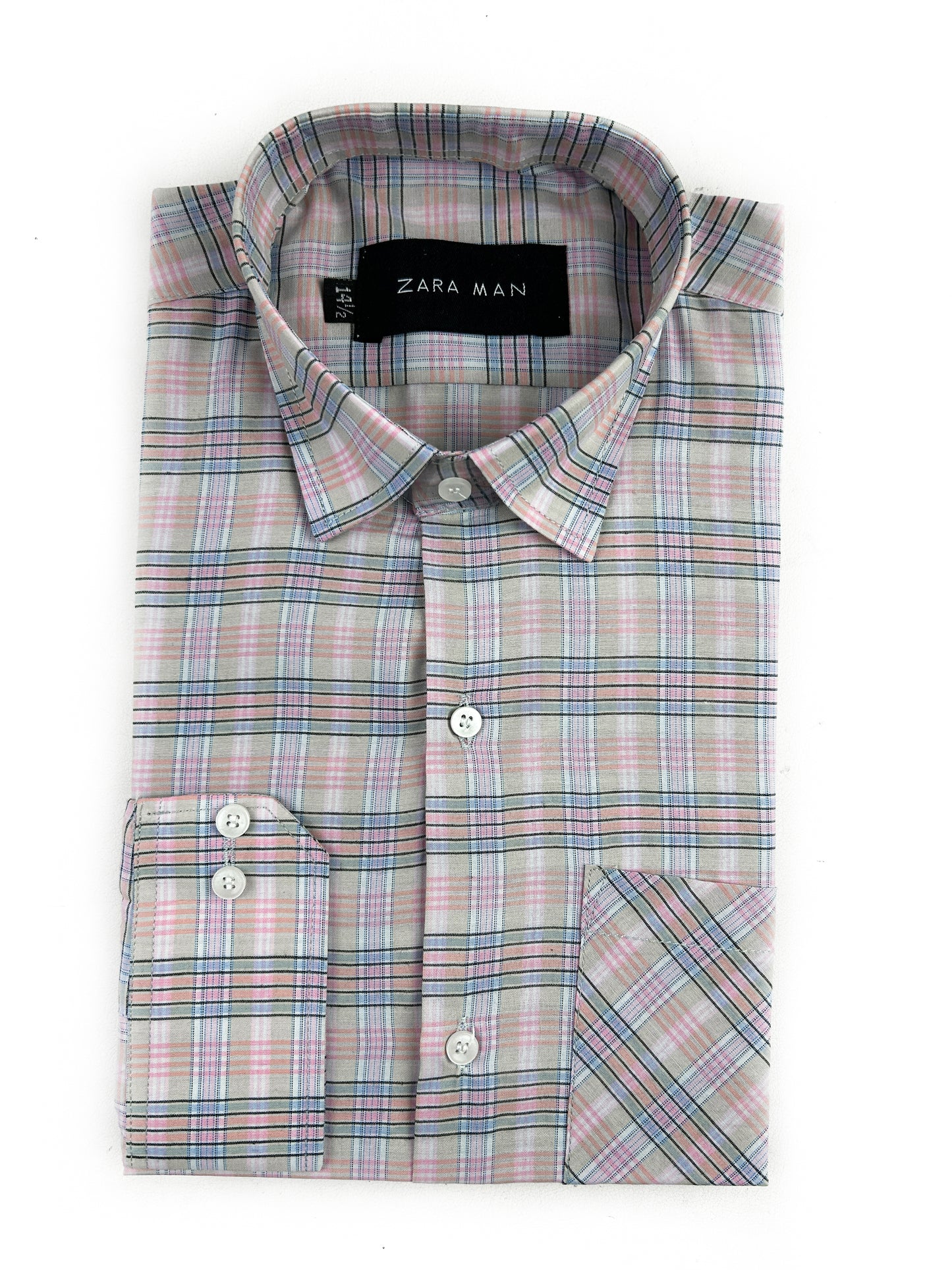 Light Pink Checks Formal Dress Shirt For Men MFS326