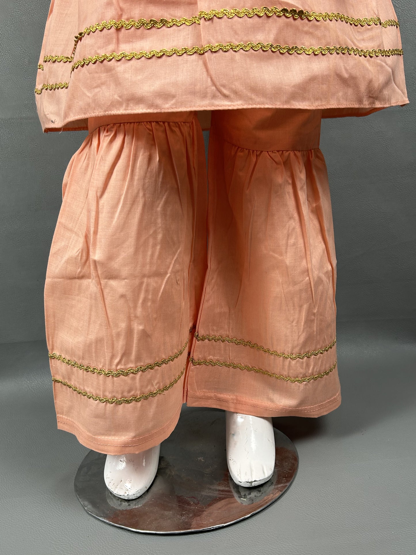 5Yr - 12Yrs Light Orange Embroidered Suit For Girls RZ GS145