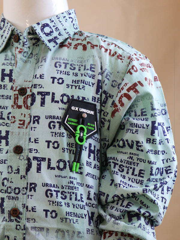 NB Boys Casual Shirt 3Yrs - 12Yrs Love Light Green