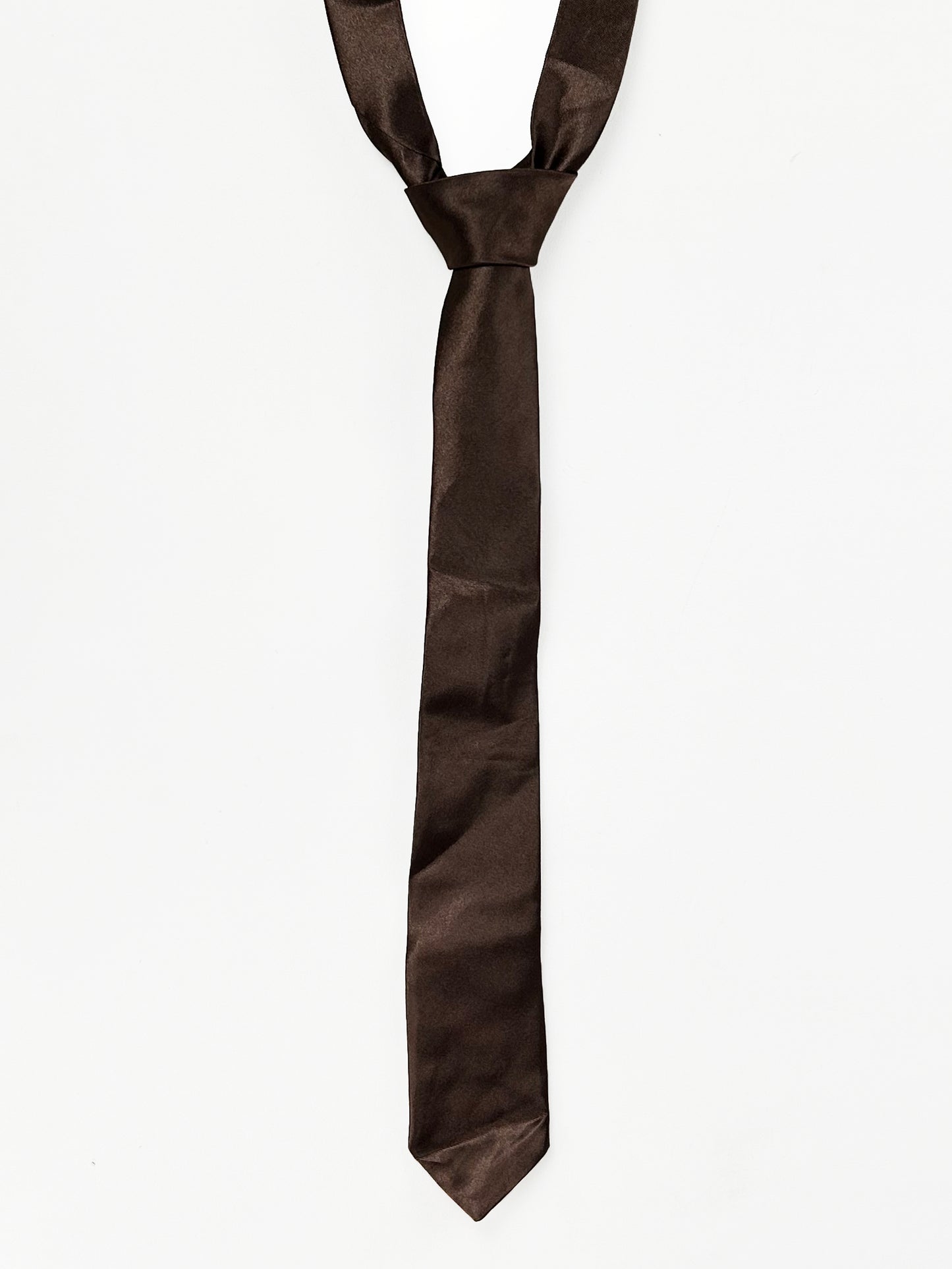 Brown Pencil Tie Thin Formal Party Wear MPT06