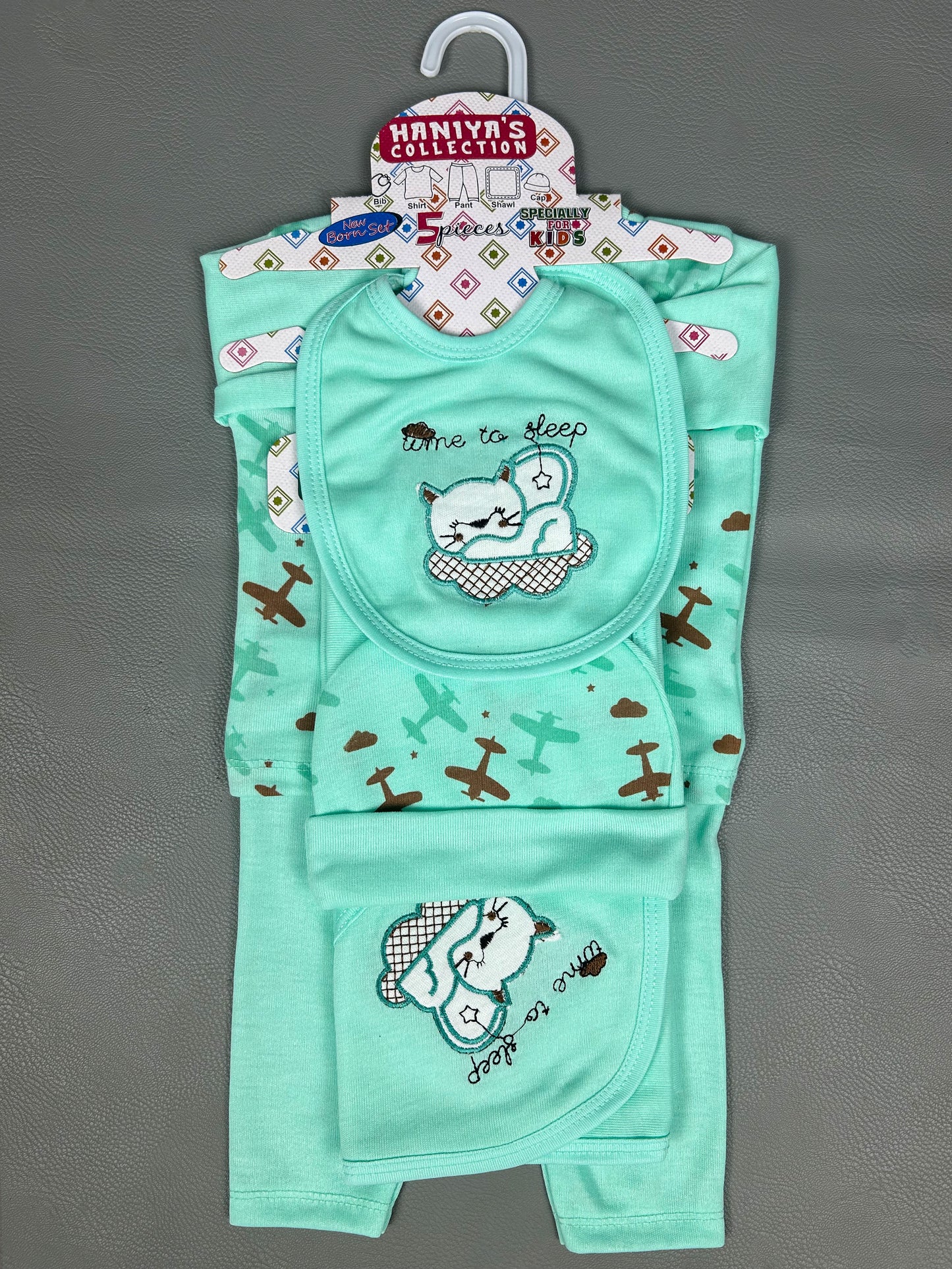 0Mth - 3Mth Sleep Light Ferozi 5Pcs Gift Set For Newborn HG NBGS153