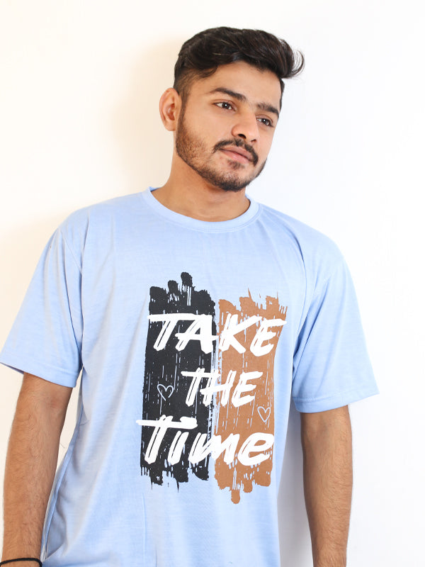 M Men's TShirt Time Sky Blue The Cut Price