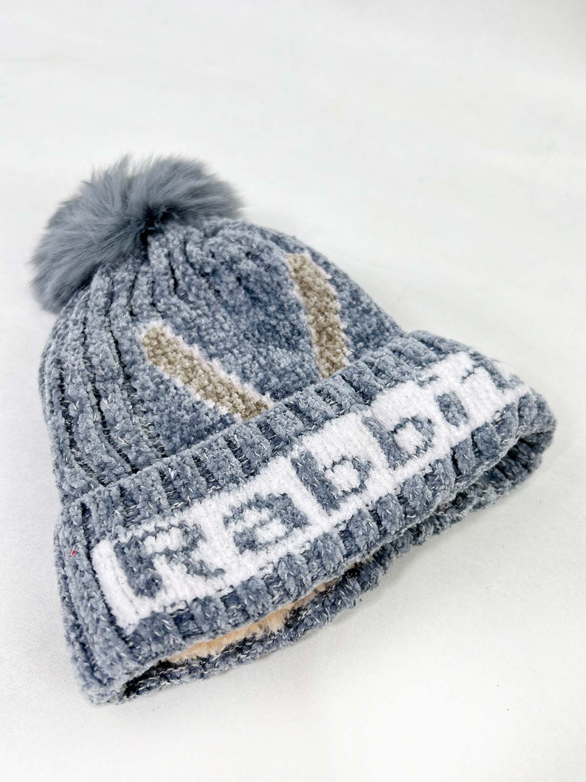 Rabbit Grey Beanie Winter Cap For Kids BWC46