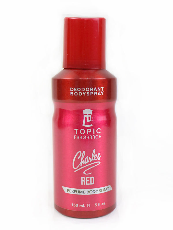 Topic Fragrance Perfumed Body Spray Charles Red - (150 ML)