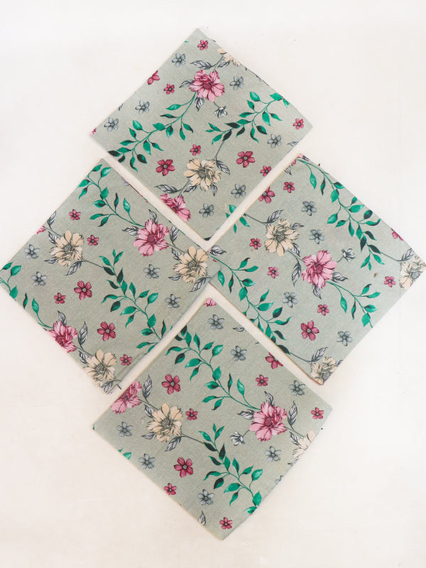 Light Green Pack Of 4 Cotton Pillow/Cushion Cover 15" x 15"